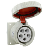 Pin and Sleeve Receptacle Outlet Devices 888-469 IEC 60309 Panel Mnt Recep Straight, IP67, 60A 380-415V & 400V, 63A 220/380-240/415V, 6H, IEC 309 International Pin and Sleeve Devices  